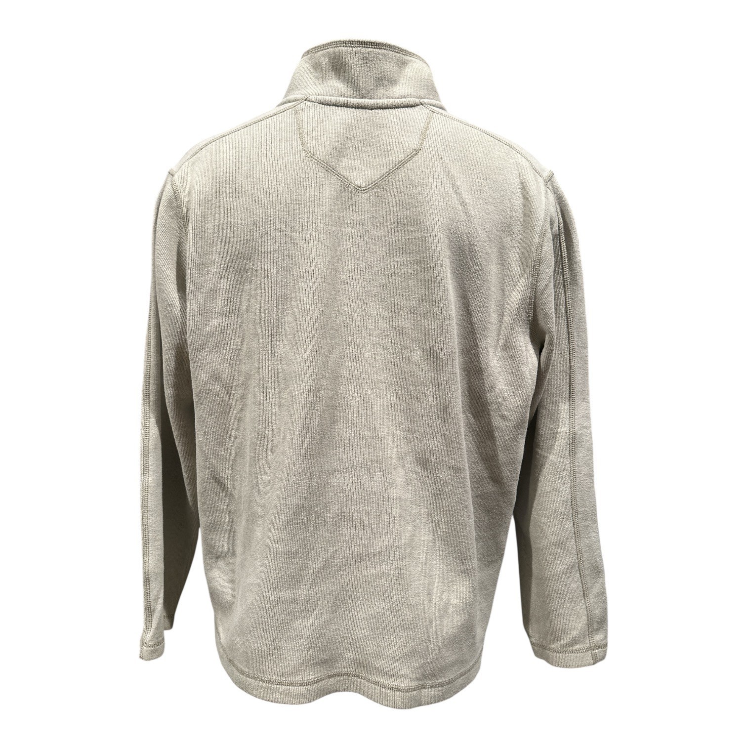 Eddie Bauer Men's XL Quarter Zip Knit Pullover Oatmeal Cotton Blend Normcore