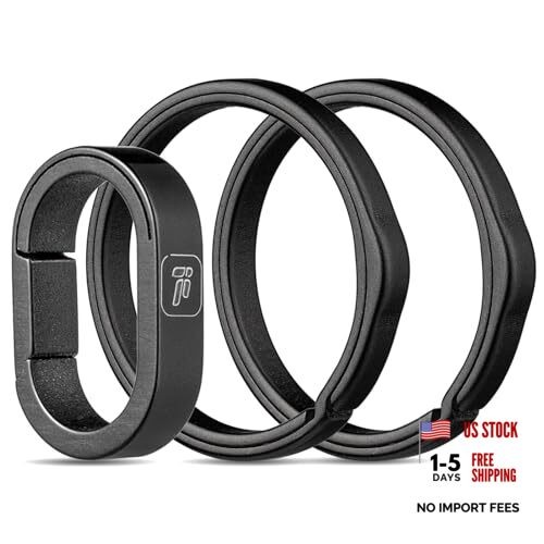 Key Ring, Titanium Side Pushing Key Rings Keychain Rings Small Split Black