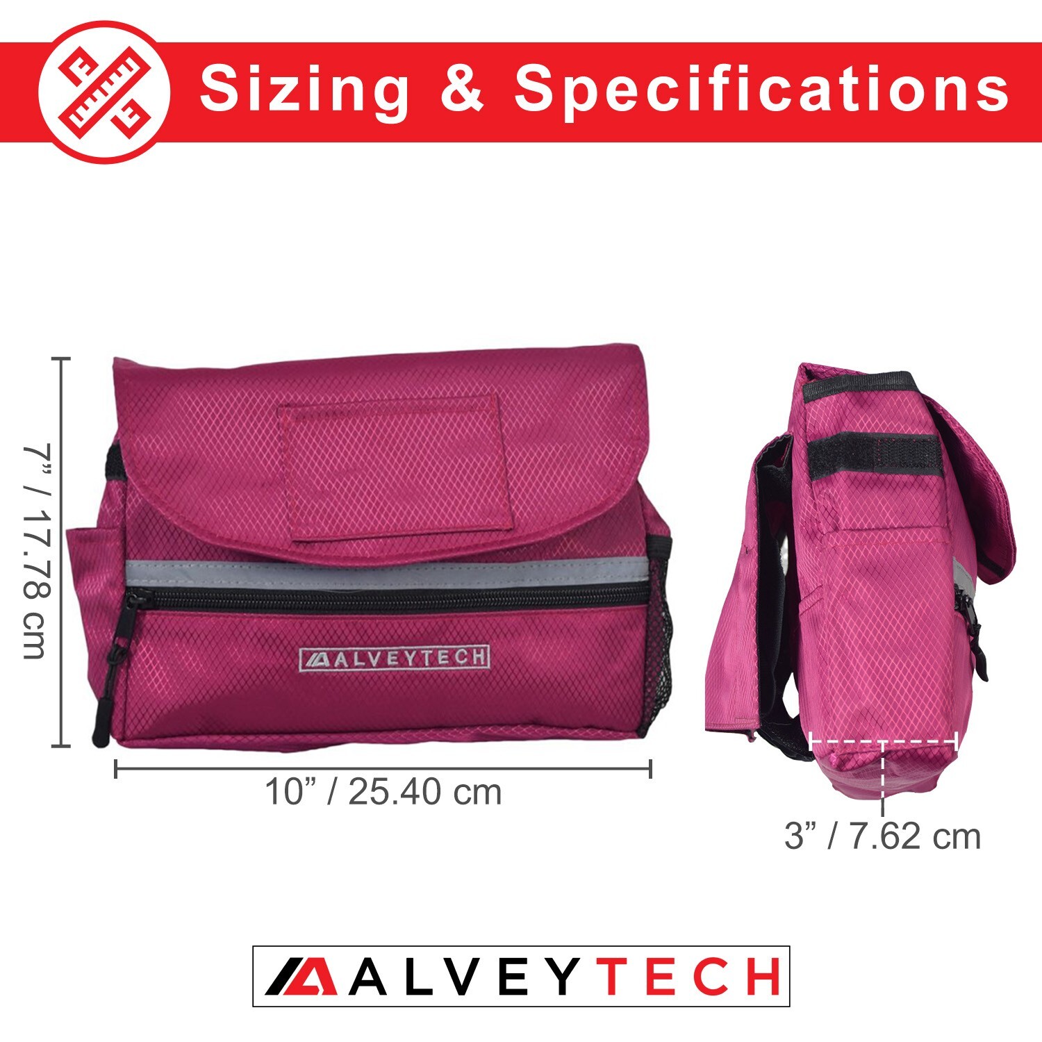 Saddle Bag for Mobility Scooter, Wheelchair, and Power Chair (Small, Berry)