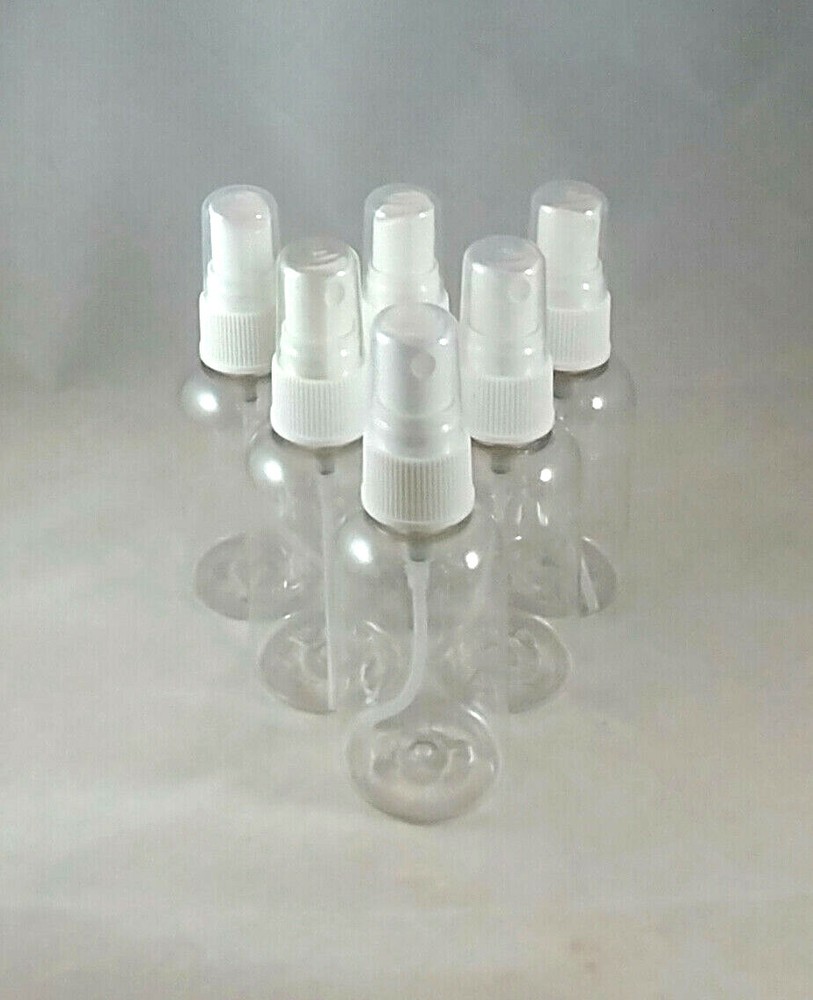 Clear PET 2 oz Plastic Bottles- Disc Cap or Pump Spray Atomizer Mult Quantities