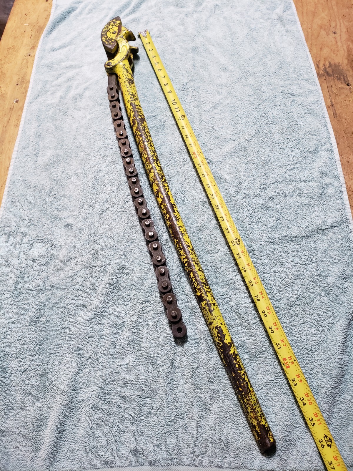 Falcon No. 49 Chain Pipe Wrench 36" Heavy-Duty Industrial Tool – Used