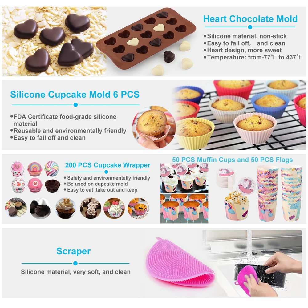 Cake Decorating Kits 567 PCS Baking Set with Springform Pans Set, Rotating Tu...