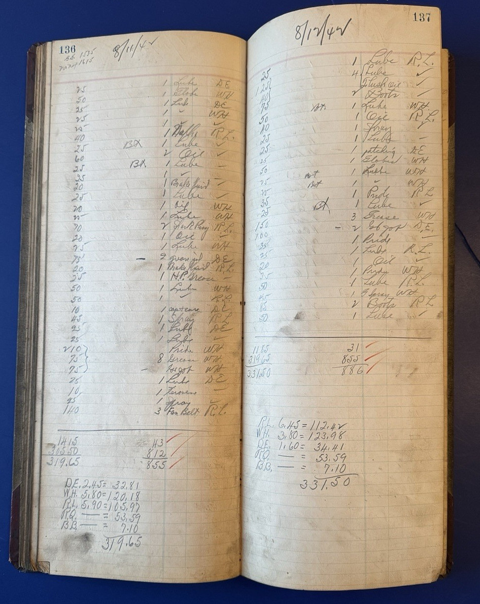 Antique 16" General Country Store Hand Written 1942 Ledger Counter Book, WV