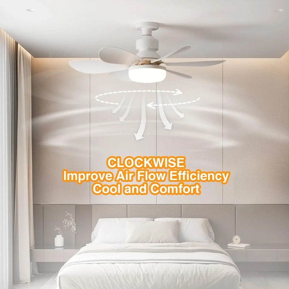 Socket Ceiling Fans with Lights and Remote- Socket Fan light with Dimmable Led