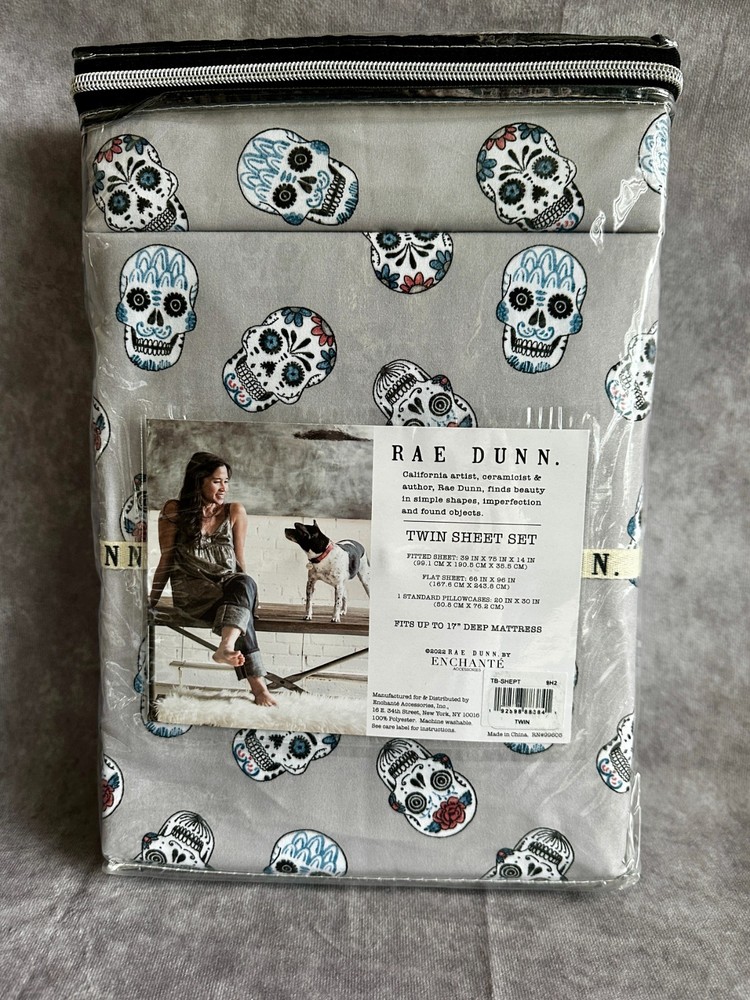 Rae Dunn Skull 3pc Twin sheets