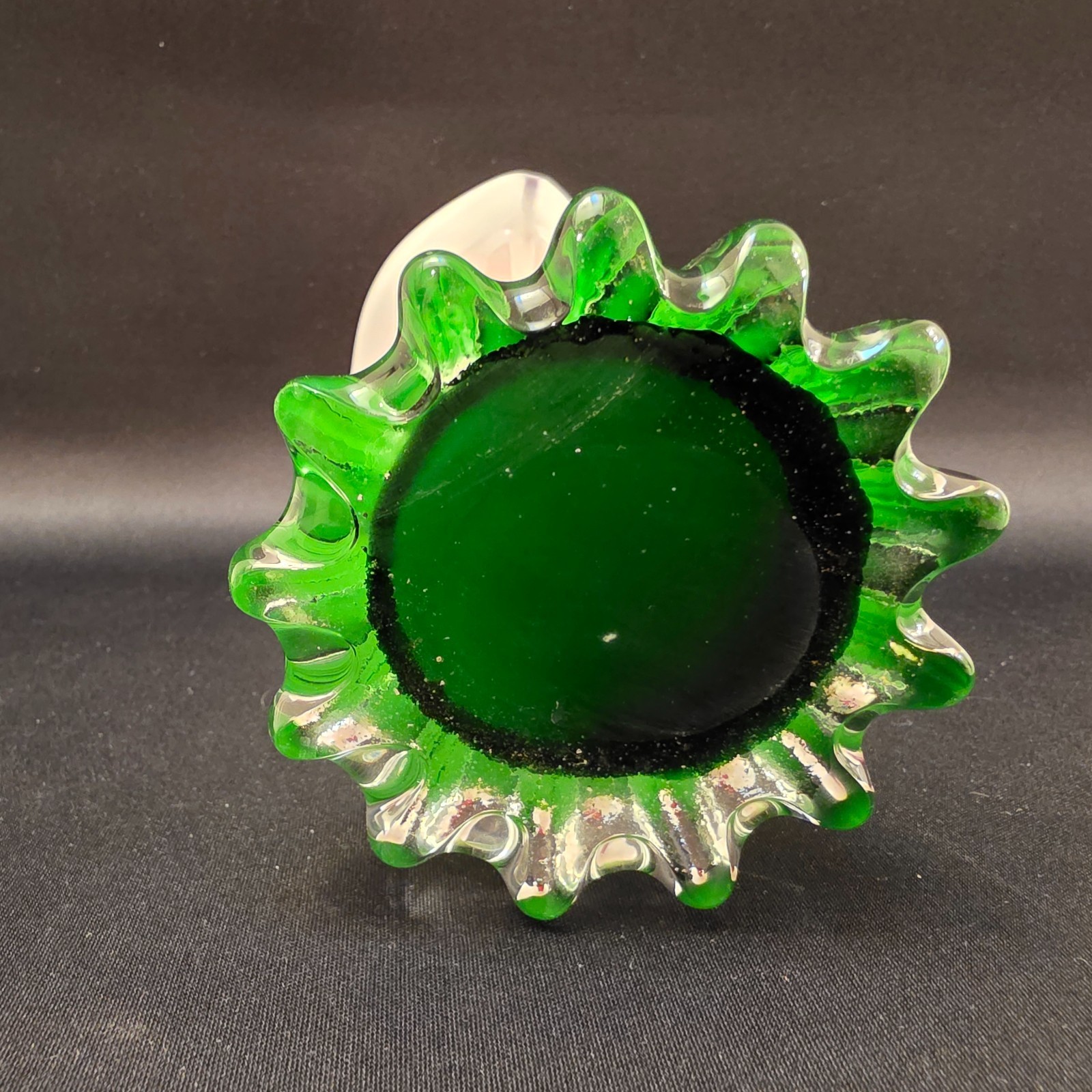 Red White Green Murano Style Calla Lily Jack In Pulpit Vase Art Hand Blown Glass