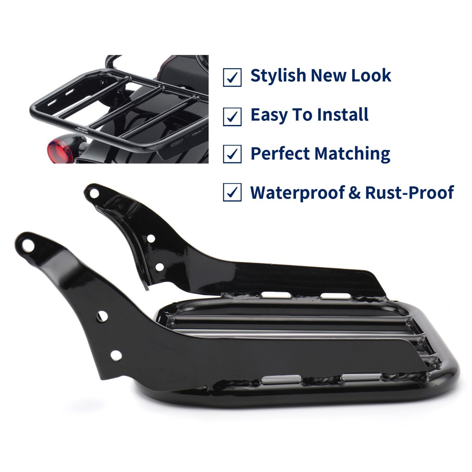 HoldFast Sissy Bar Upright Luggage Rack for Harley Softail Heritage FLHC 2018-up