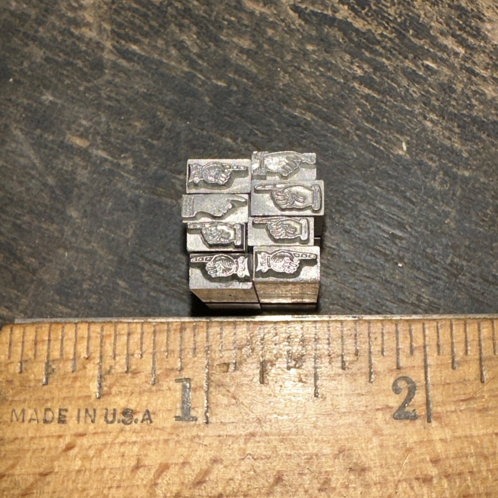 Print Blocks “ 8 Fingers Pointing “ Small Dingbats!