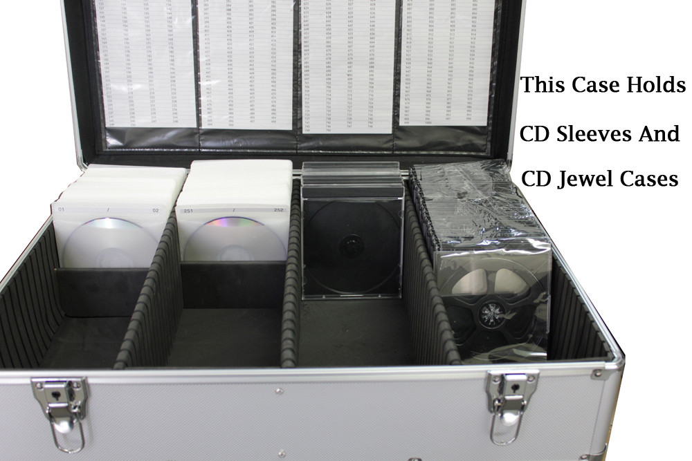 1000 CD DVD Silver Aluminum Media Storage Case Mess-Free Holder Box with Sleeves