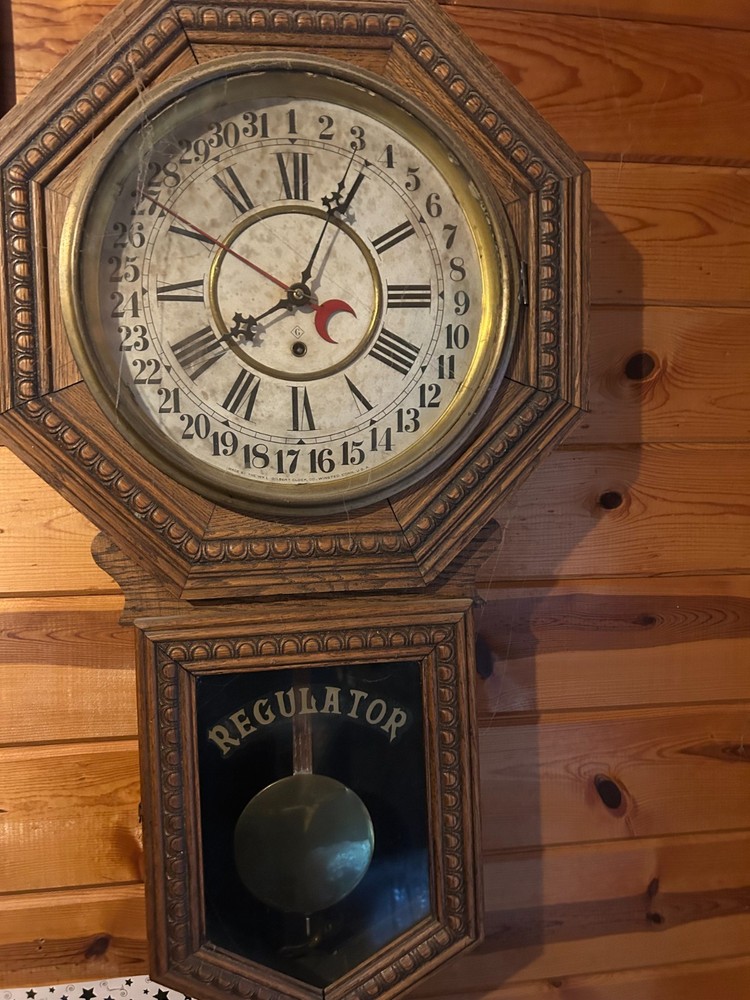 1800 's Antique Regulator  Clock