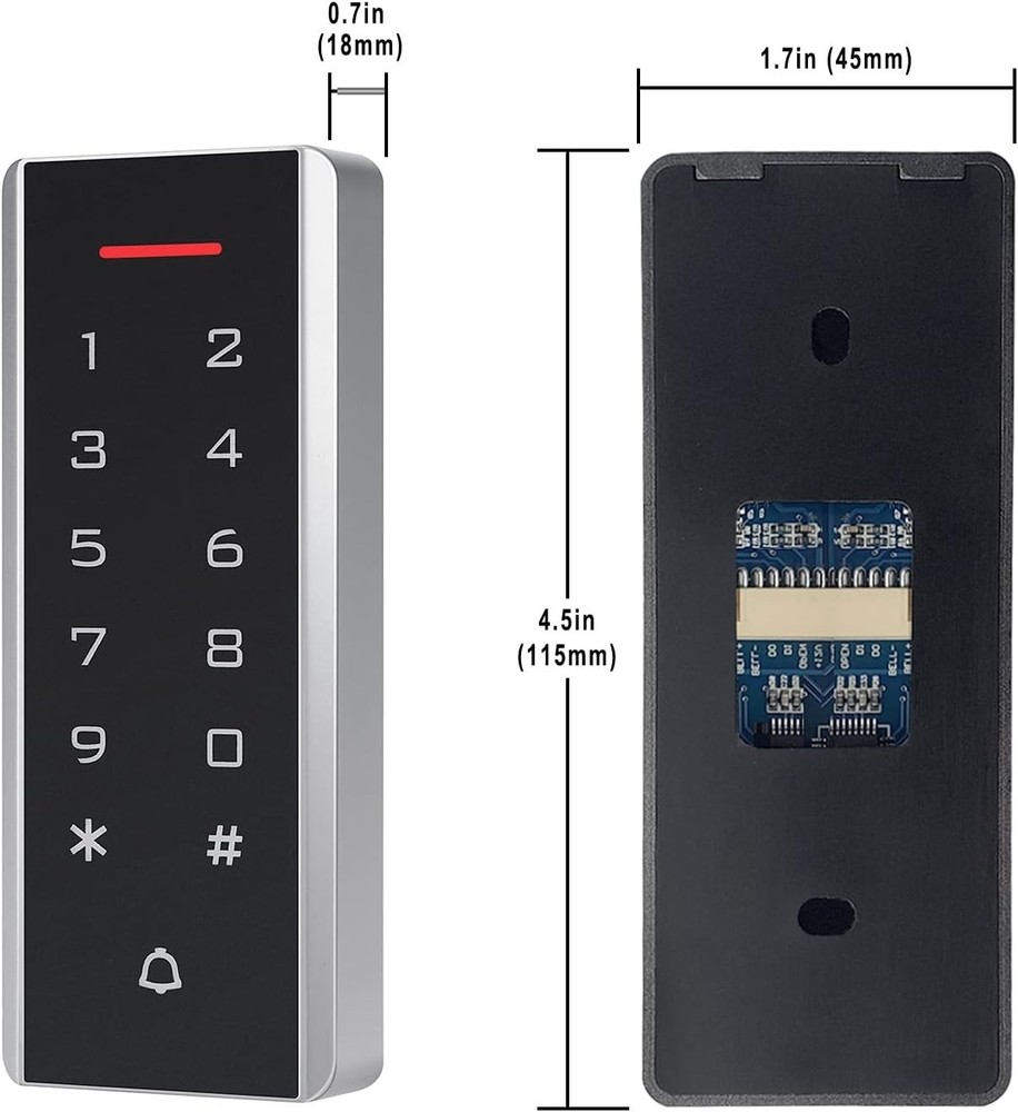 Compact Access Control Keypad Supports 1000 Users & Includes 5 ID Keychains
