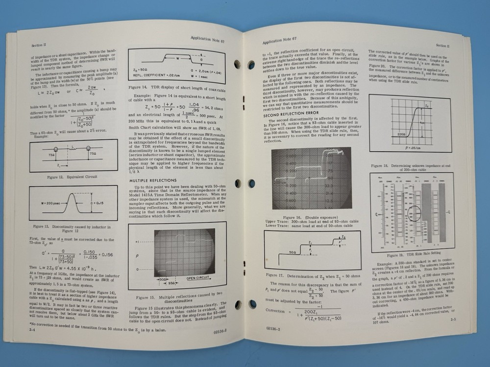 HEWLETT PACKARD 1965 Cable Testing w/ Time Domain Reflectometry Application Note