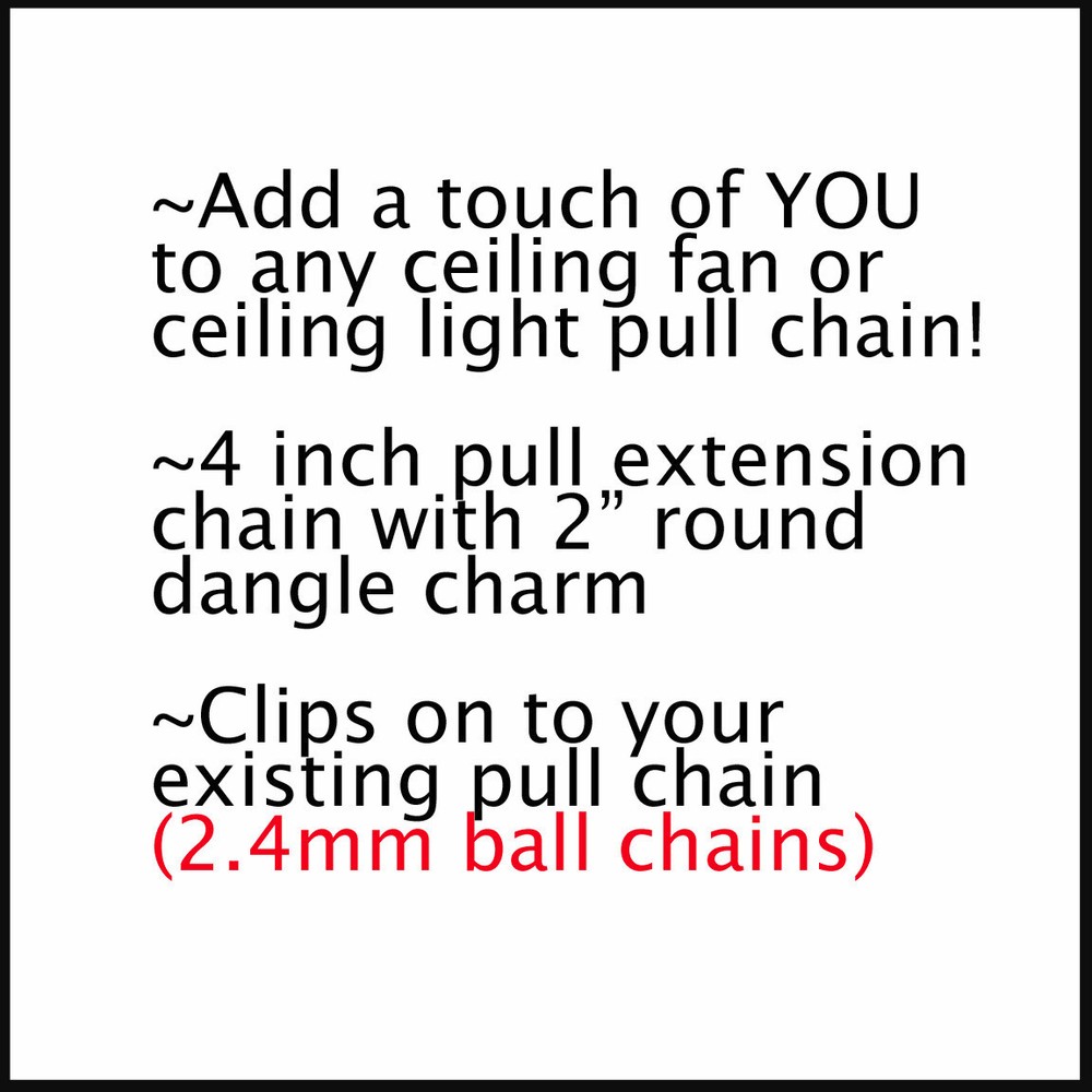Set 2-Autumn Wal Ceiling Fan Lighting Pull Chain 4"+ Extension Chain