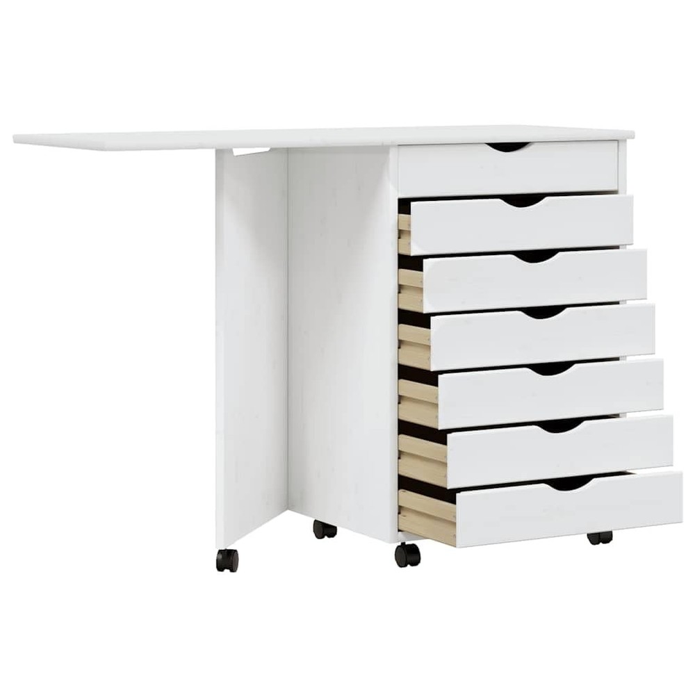 White Solid Pine Wood Rolling Cabinet Engineered Wood Plastic Locker Organizer