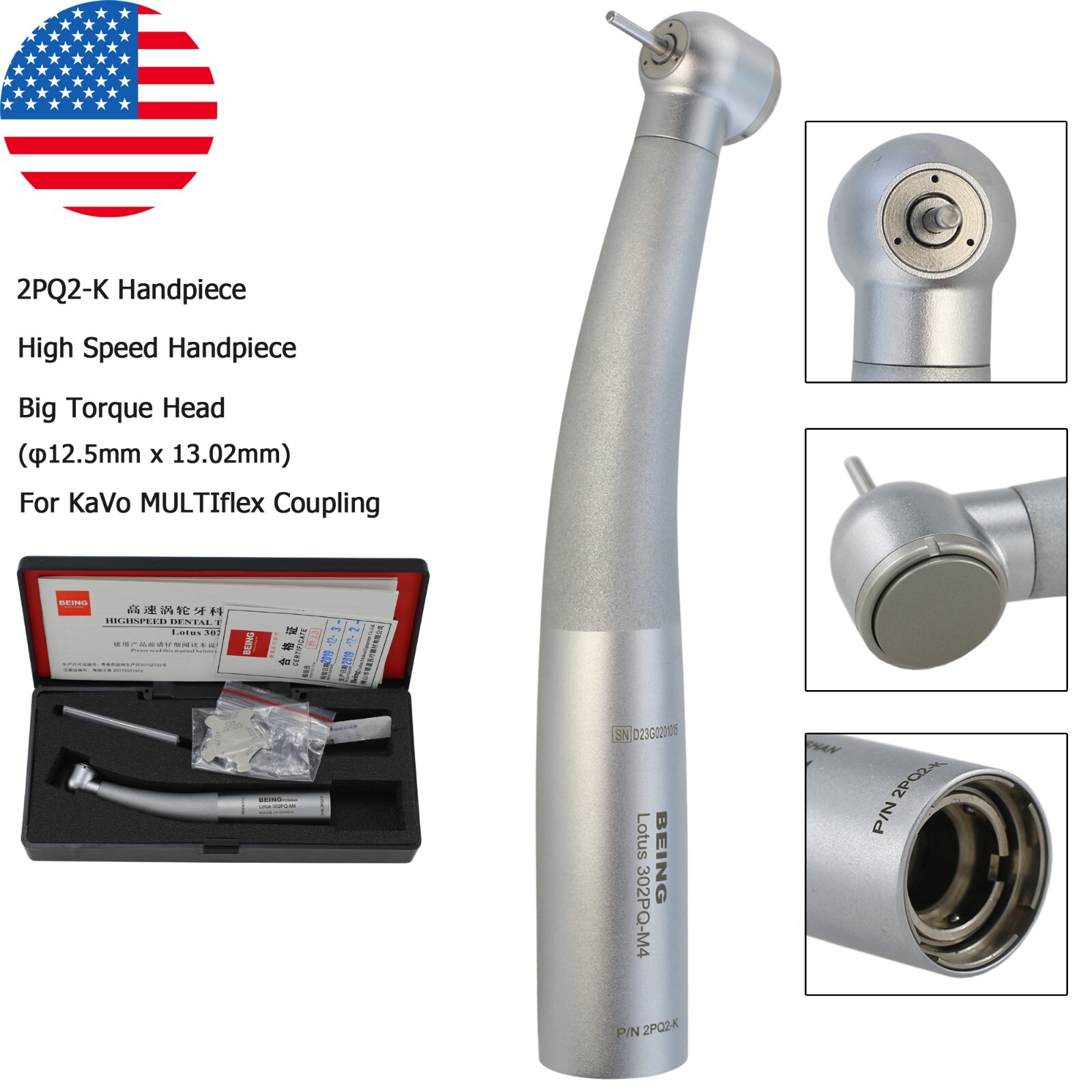 BEING Dental High Speed Fiber Optic LED Handpiece For KaVo MULTIflex NSK Coupler