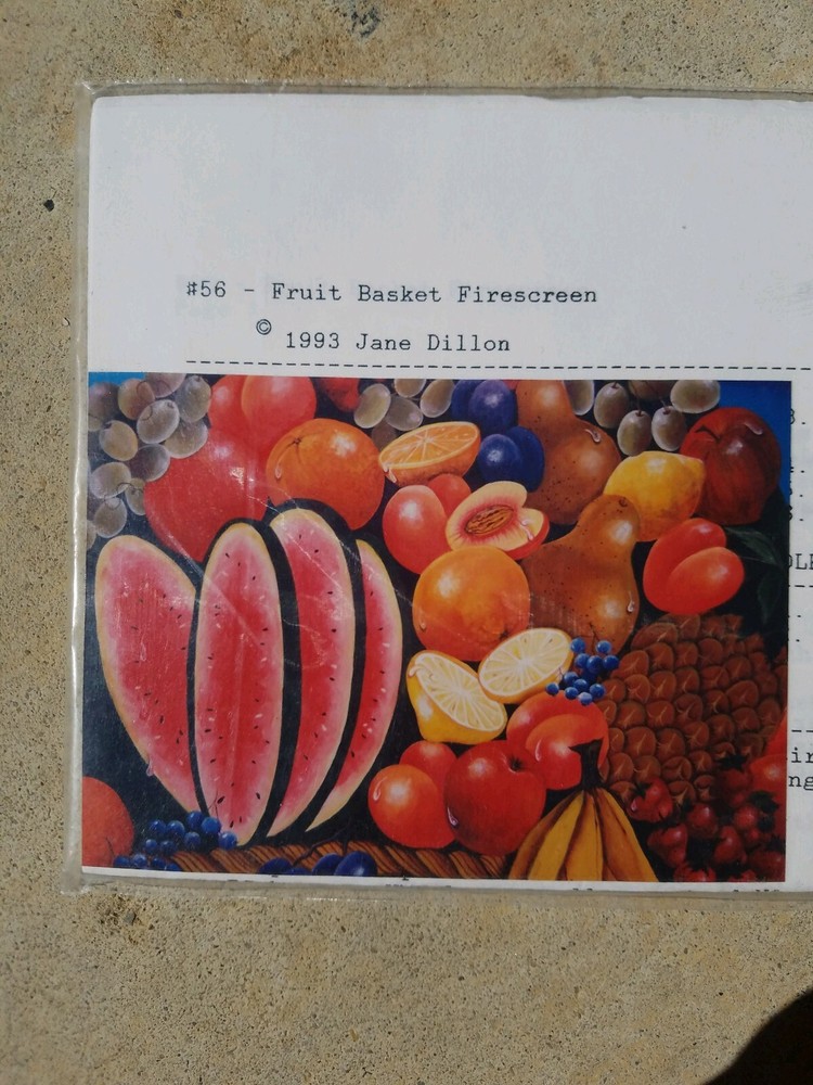 JANE DILLON 1990 FRUIT BASKET FIRESCREEN PAINTING PATTERN PACK 56