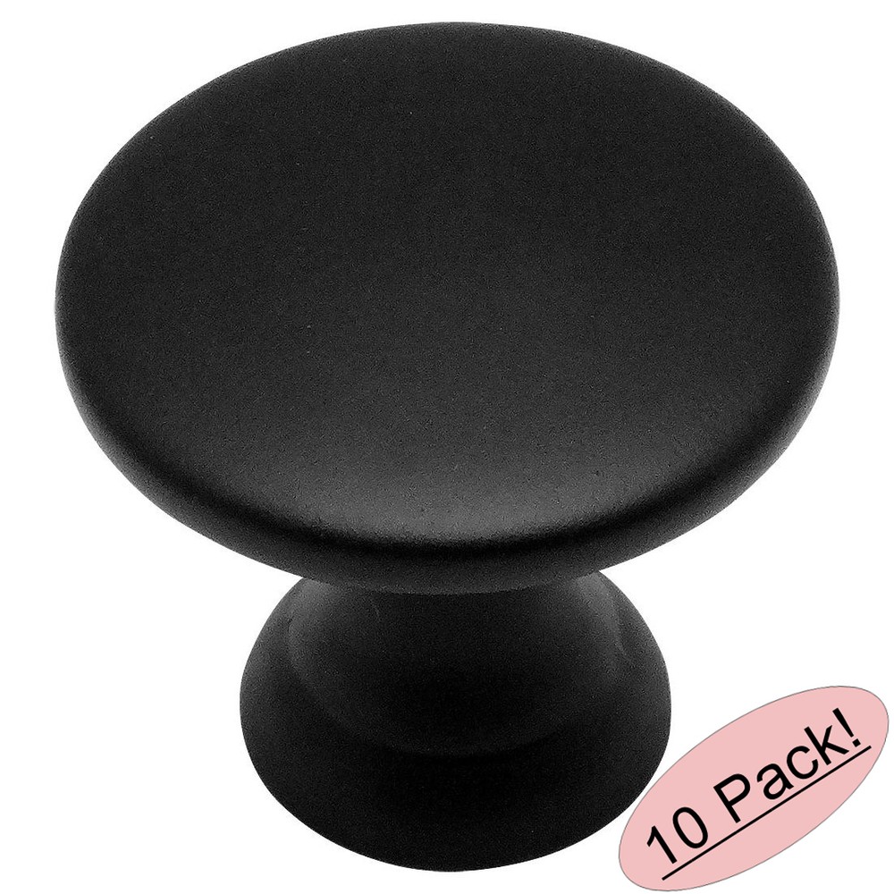 *10 Pack* Cosmas Cabinet Hardware Flat / Matte Black Knobs #4545FB
