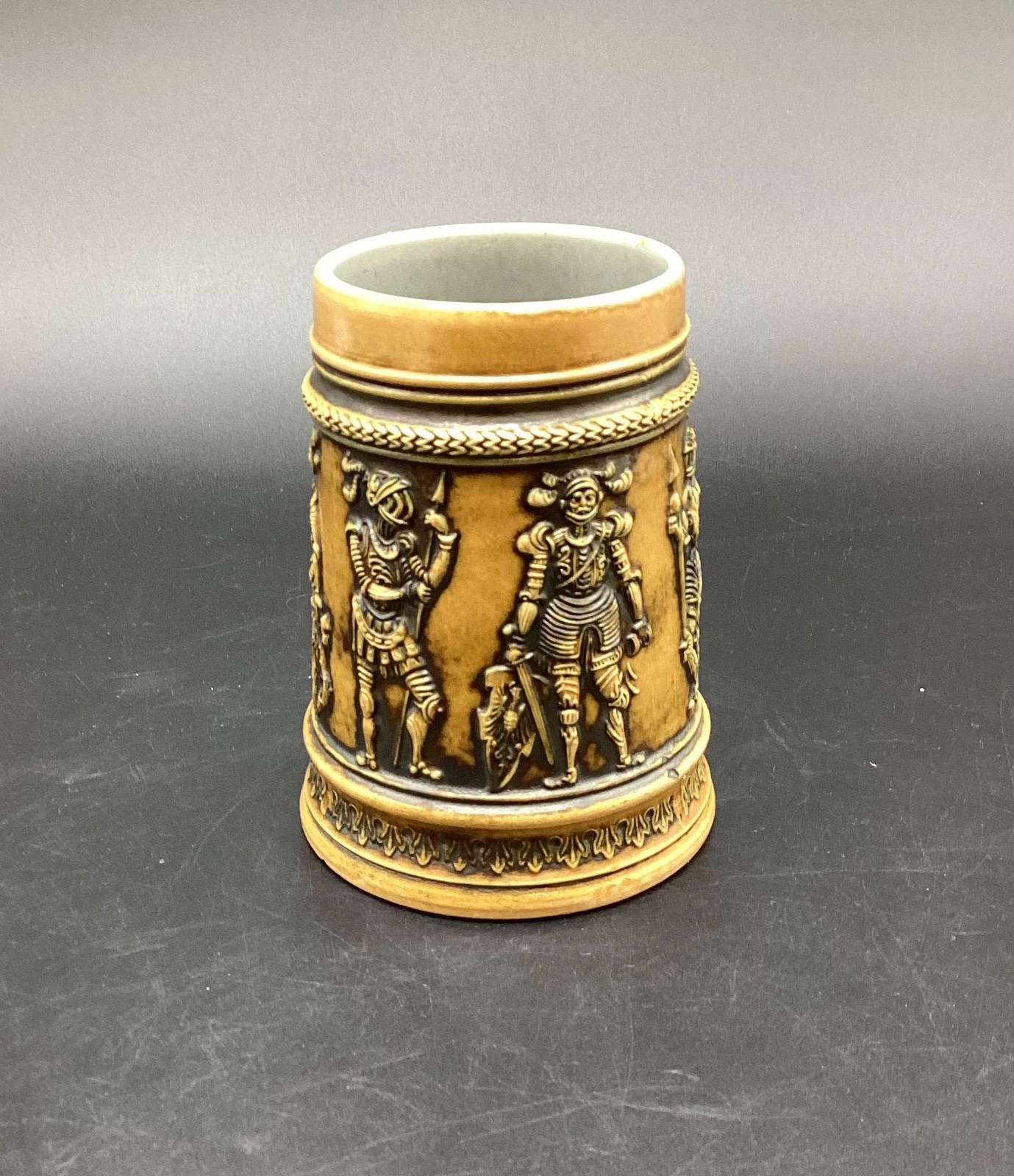 Vintage Gerz Stoneware W.Germany Beer Stein/Mug w/Men in Armor