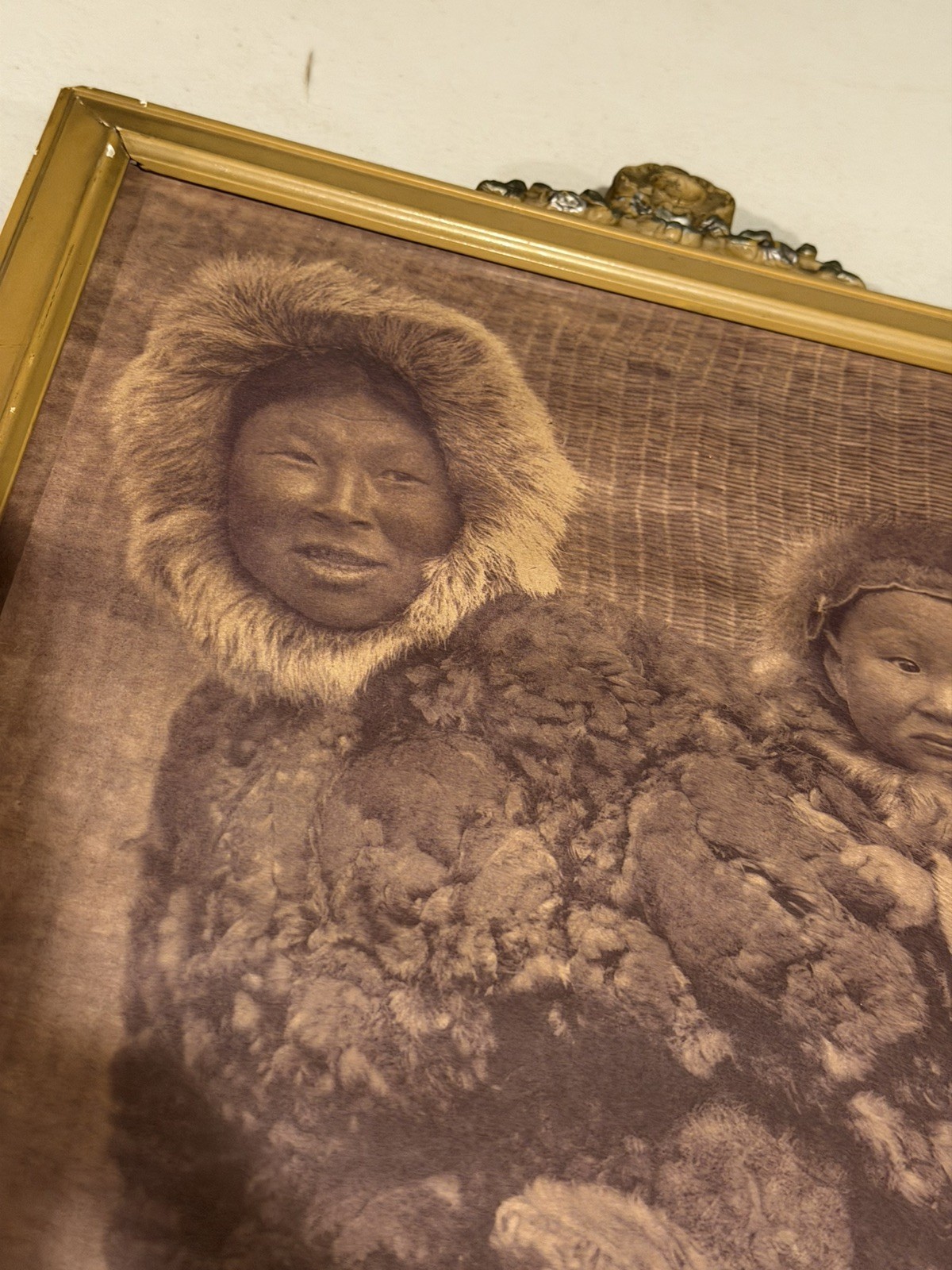 VINTAGE EDWARD CURTIS PHOTO / WOMAN & CHILD NUNIVAK/ ALASKA INUIT, ESKIMO