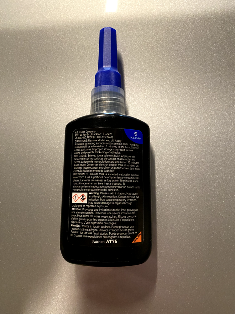 Gorilla Pro® AT75 MEDIUM BLUE Threadlocker 50ml bottle