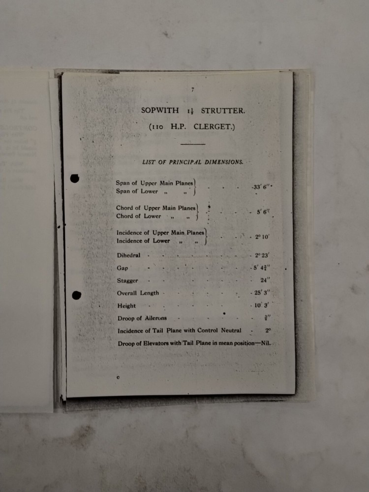 Sopwith 1 1/2 Strutter (110 H.P. Clerget) Rigging Notes-Copy