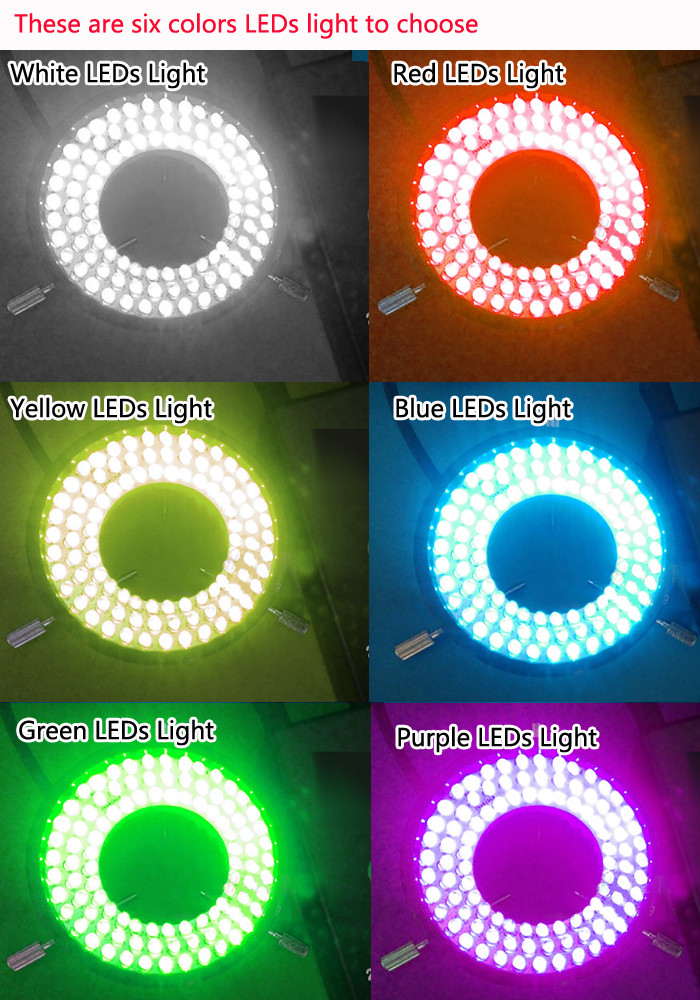10W 96 LED Ring Light Illuminator Industry Lamp Fo Industry Microscope Camera V2