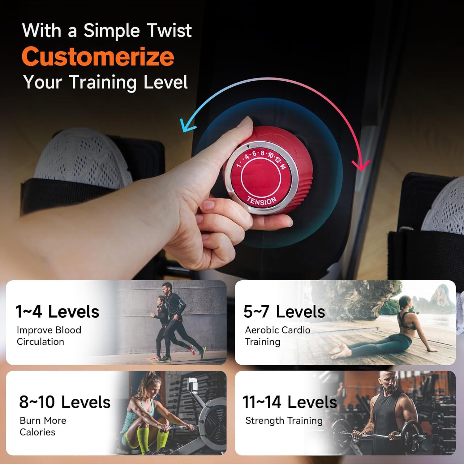 Indoor Magnetic Rowing Machine 14 Levels Quiet Resistance Dual Slide Rail Rower