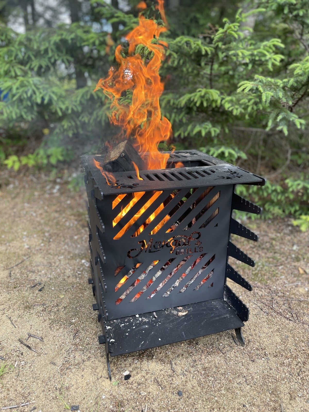 Heavy Duty Vertical Charcoal Grill for Shish Kebab Portable 10 Skewers Included