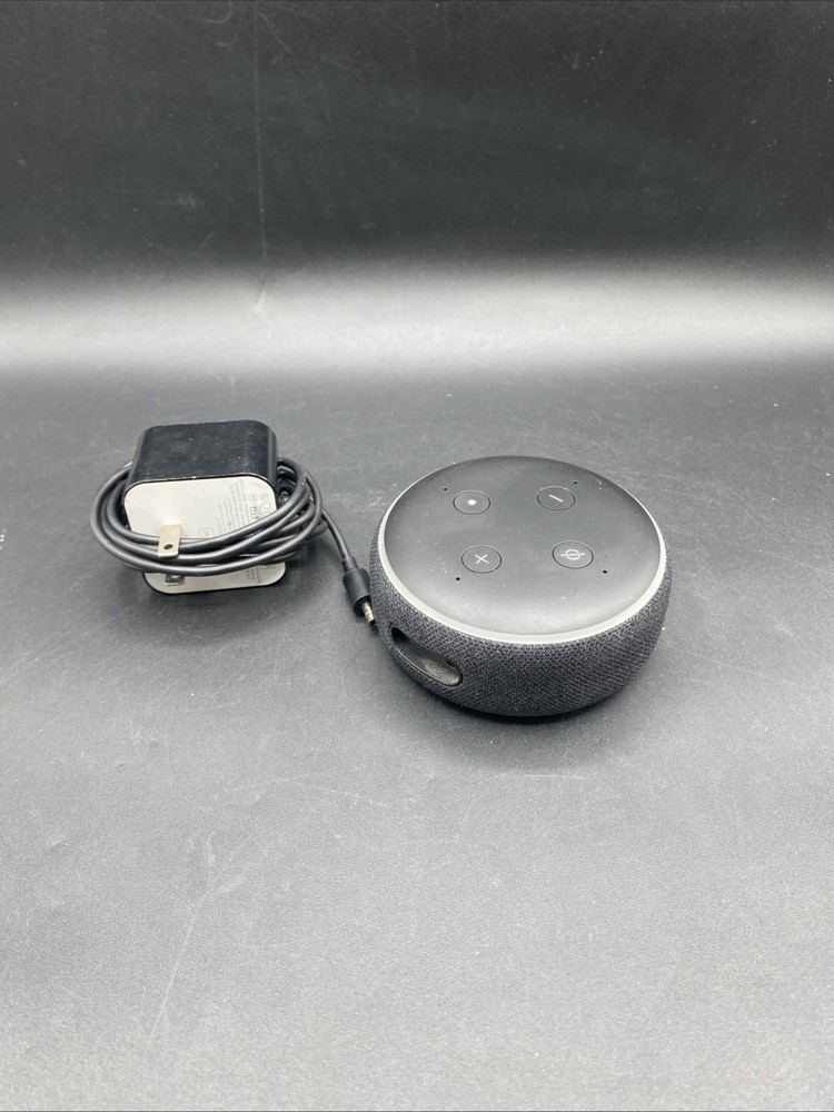 Amazon Echo Dot (3rd Generation) Smart Speaker - Charcoal W/Power Adapter Flaws