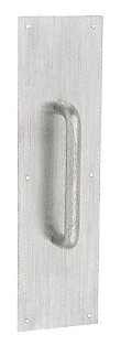 3/4" Diameter Brushed Stainless 8" Pull Handle with 4" x 16" Pull Plate