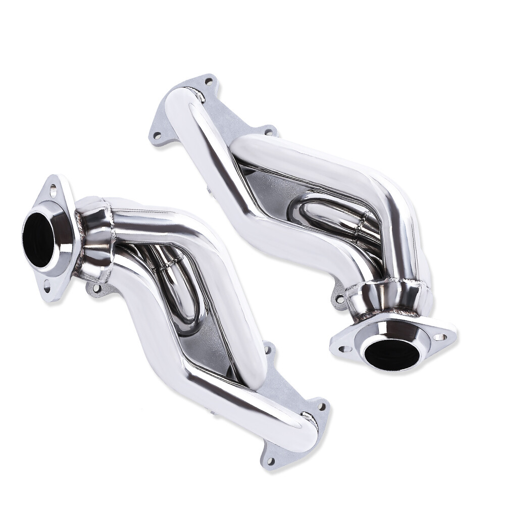 For Ford F150 5.4L 330 V8 04-10 Polished Stainless Steel Exhaust Headers Shorty
