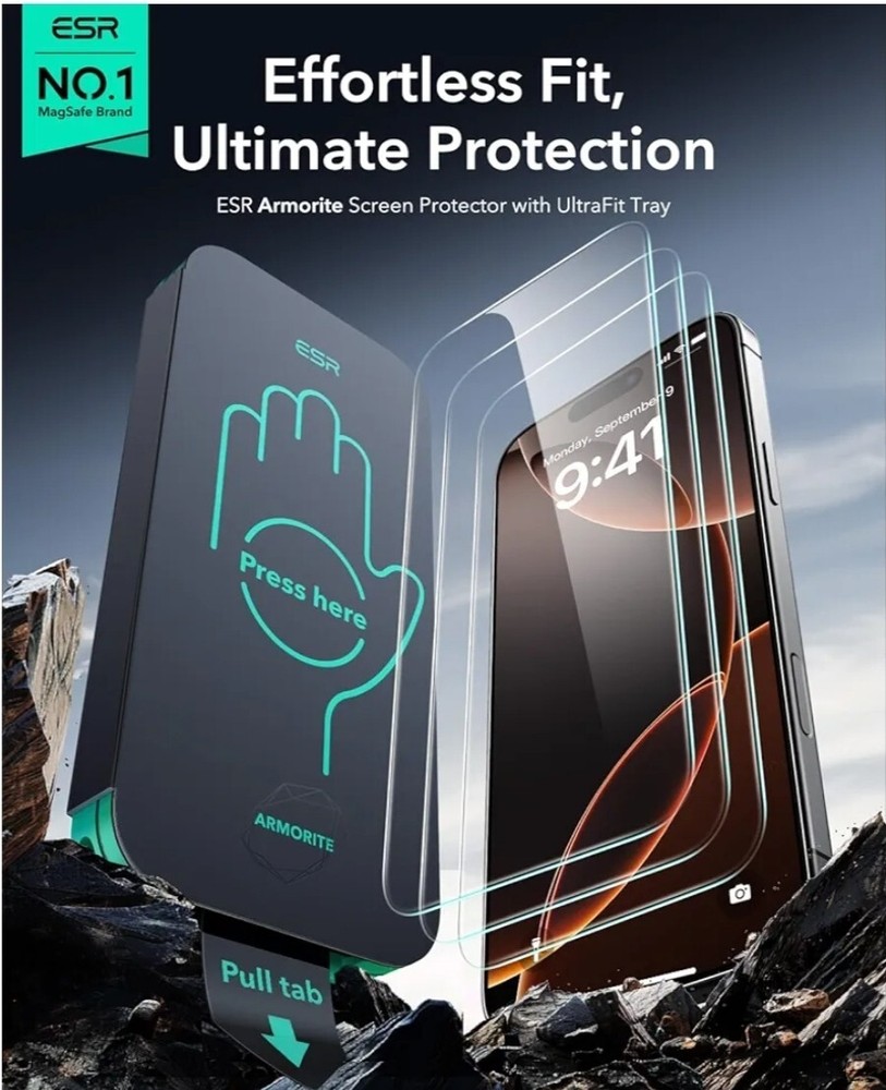 ESR 3 Pack for iPhone 16 Pro Max Screen Protector 9H Hardness