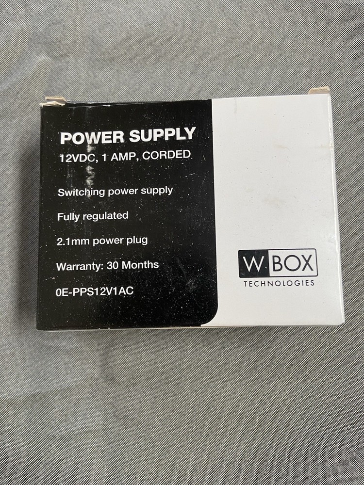 W Box Technologies 0E-PPS12V1AC Switching Power Supply 12V Fully Regulated Wired