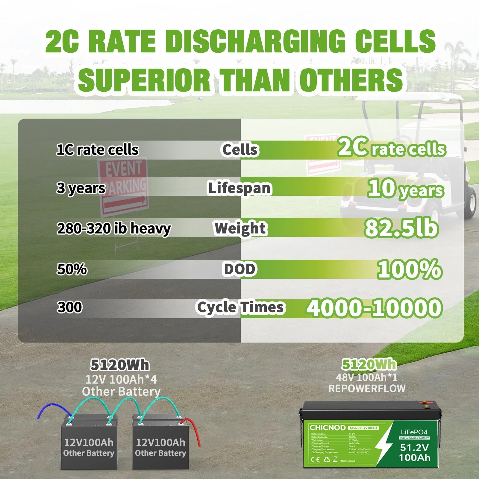 48V 100Ah LiFePO4 Lithium Battery Bluetooth BMS with Charger For Solar Camp RV