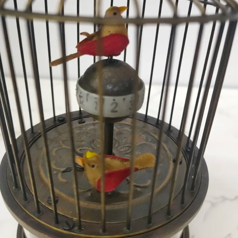 Rare brass birdcage Mechanical Table Clock