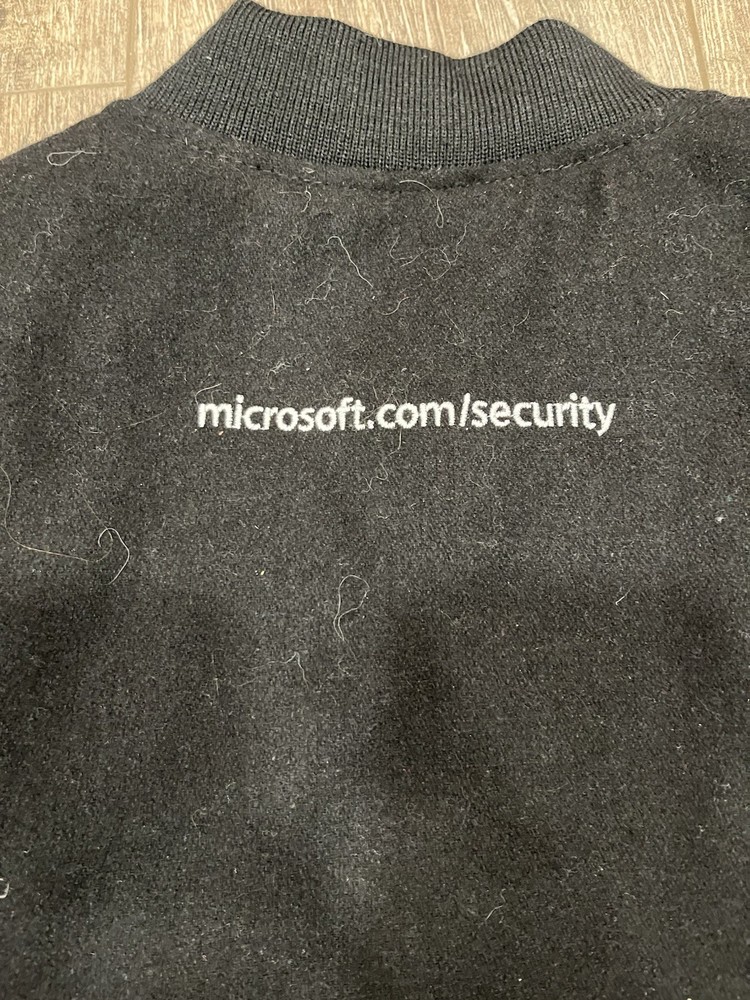 Microsoft Security End 2 End Leather Bomber Women's Medium Employee Jacket