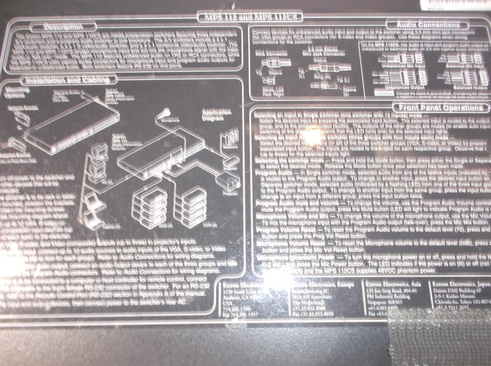 EXTRON MPS112CS SWITCHER