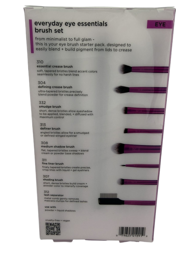 8 pc Real Techniques NEW Everyday EYE Essentials Makeup Brush Tools Set