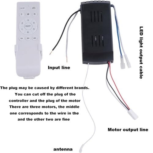 Ceiling Fan Remote Control Kit 6-Speed Timer Replacement for DC Fan Light