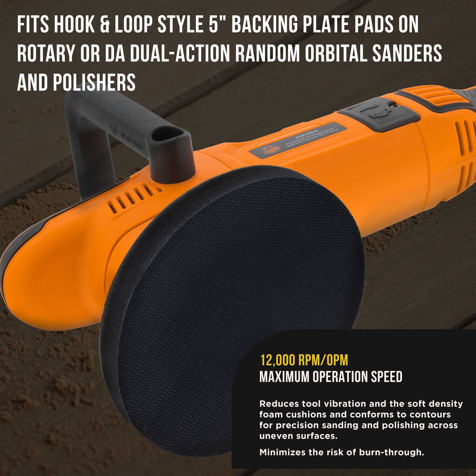 2 Dura-Gold 5" x 10mm Soft Density Interface Pads For Hook & Loop Sander Discs