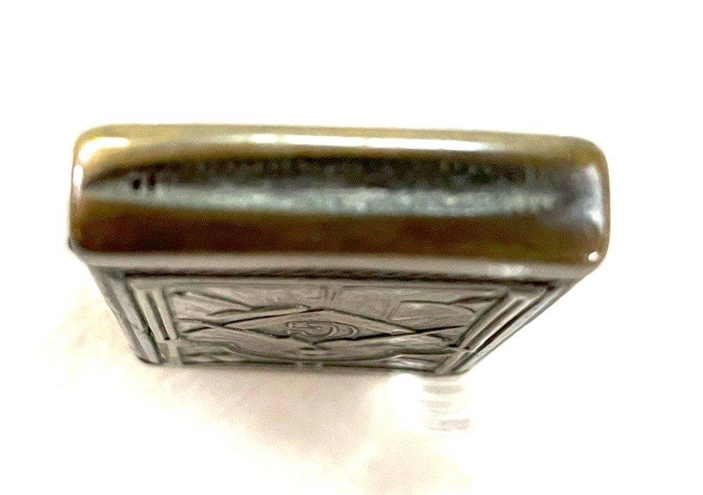 19th century Brass Flip Top Match Safe with Masonic Emblems