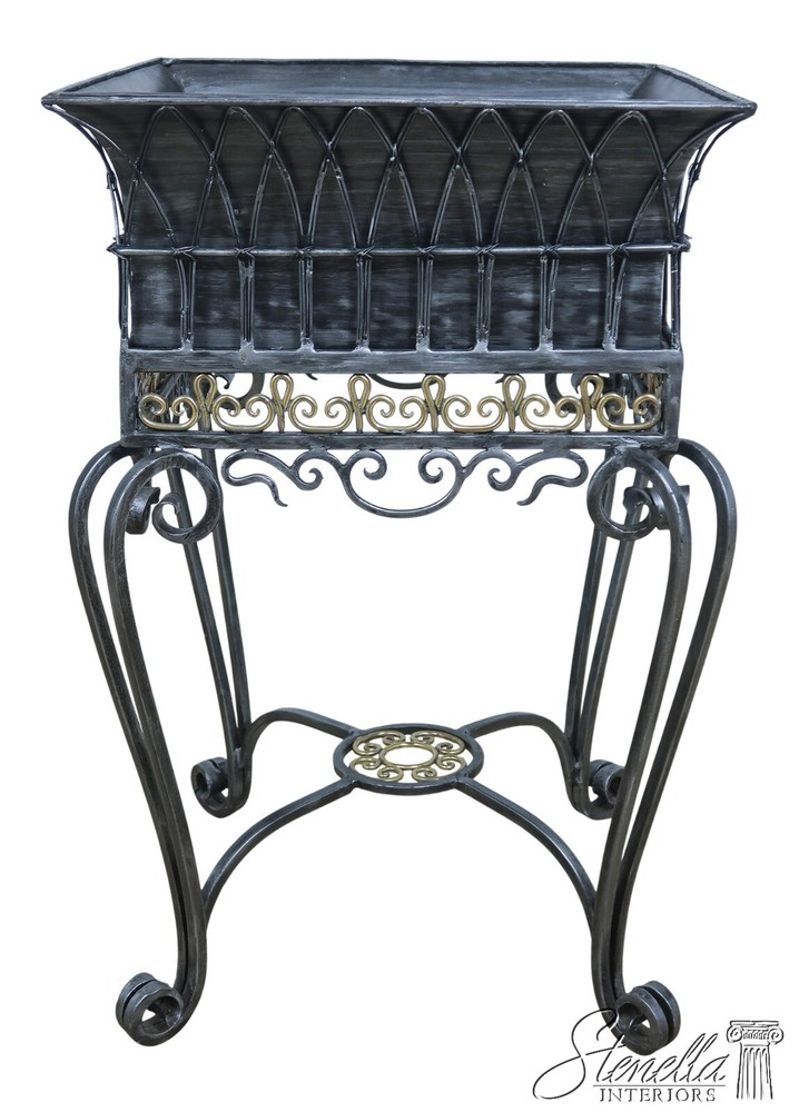 56165EC: MAITLAND SMITH Iron & Brass Planter