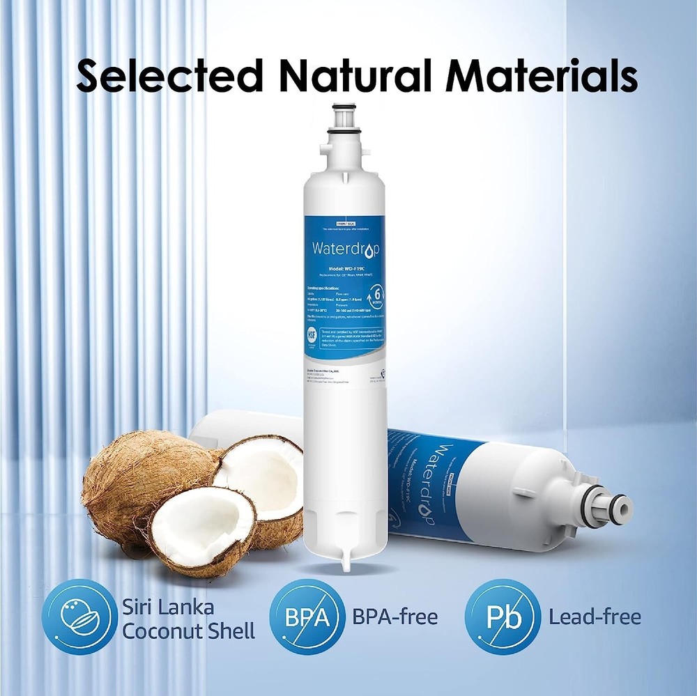 Waterdrop Refrigerator Water Filter, Replacement for GE® RPWFE ,2 Pack
