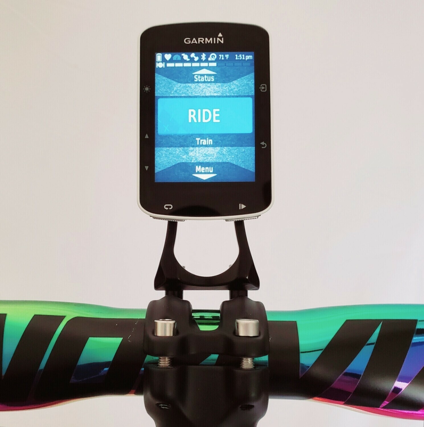 Out Front Stem Mount Cycling Computer - Garmin Wahoo Cateye GoPro GPS Rainbow