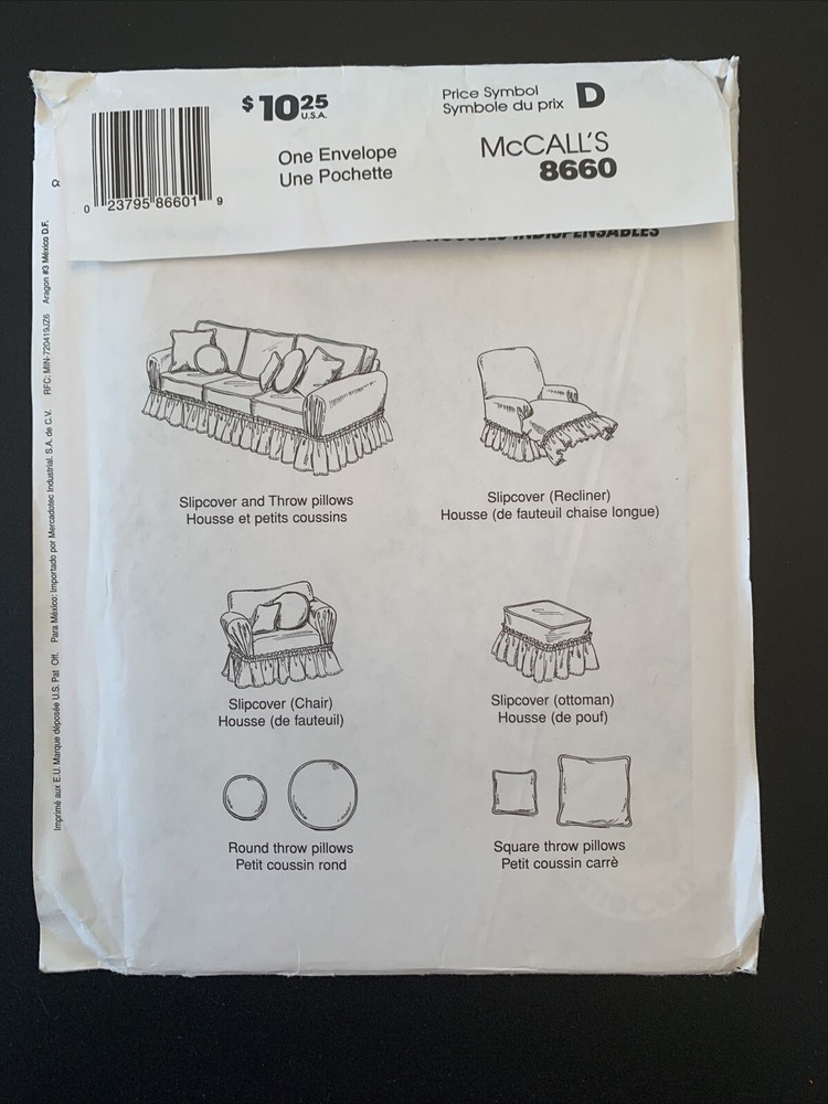 8660 McCall's Home Decorating Sewing Pattern Cover Essentials 1997 UNCUT
