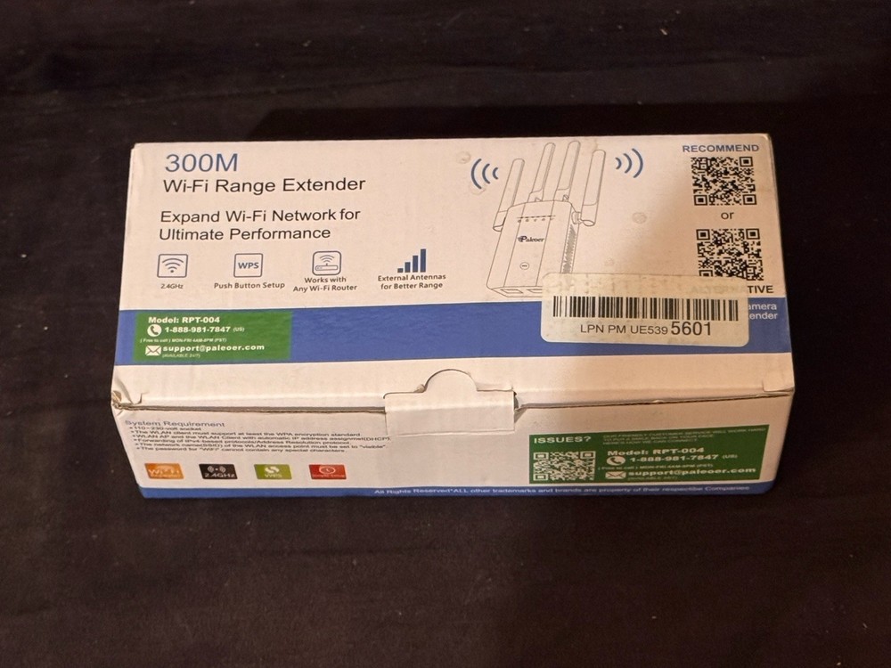 Paleoer 300M WiFi Range Extender - Model: RPT-004