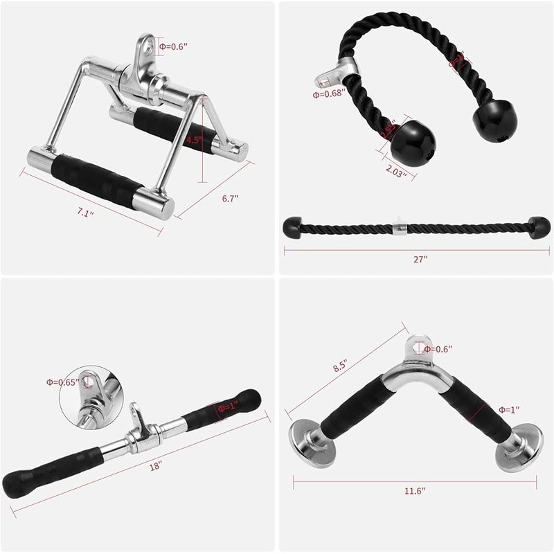 Tricep Press Down Cable Machine Attachment Steel Body Training Lat Pulldown