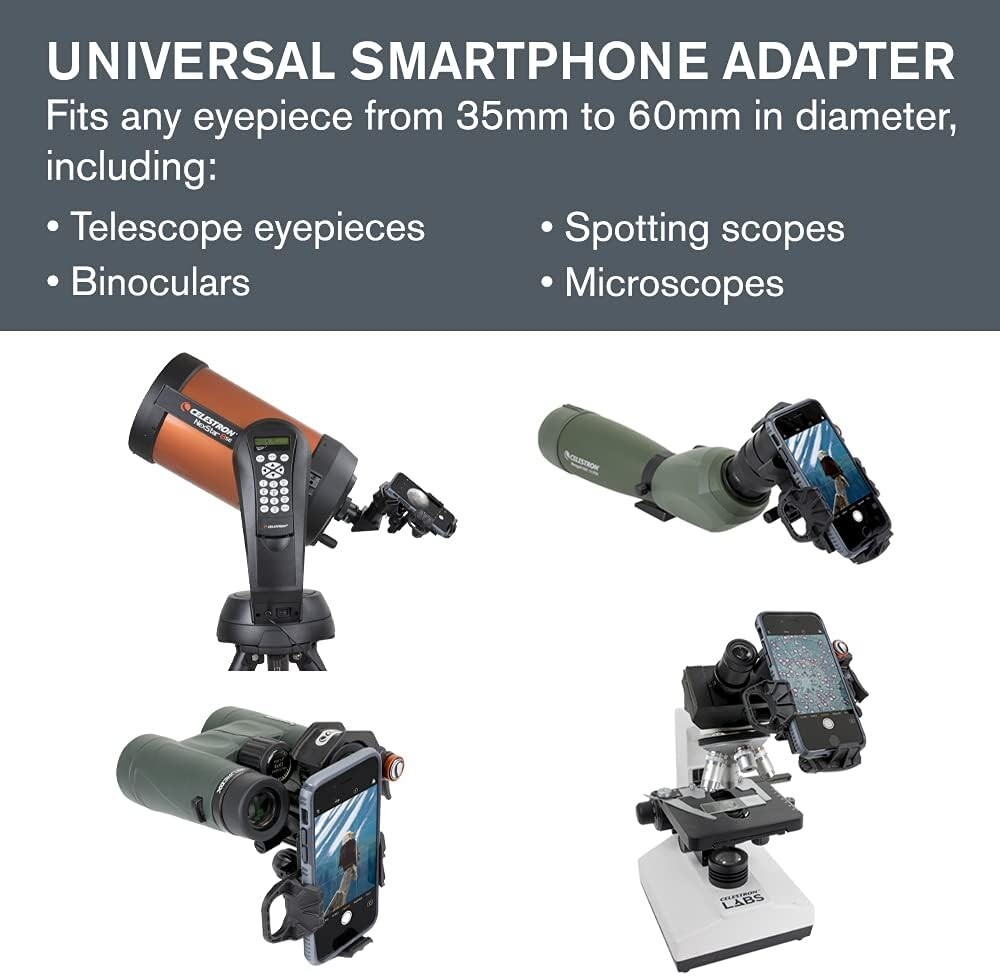 Celestron NexYZ 3Axis Universal Smartphone Adapter Telescope Digiscoping