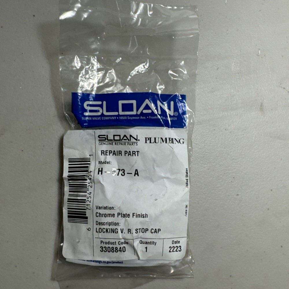 Sloan H-573-A Locking Vandal Resistant Stop Cap FNFP