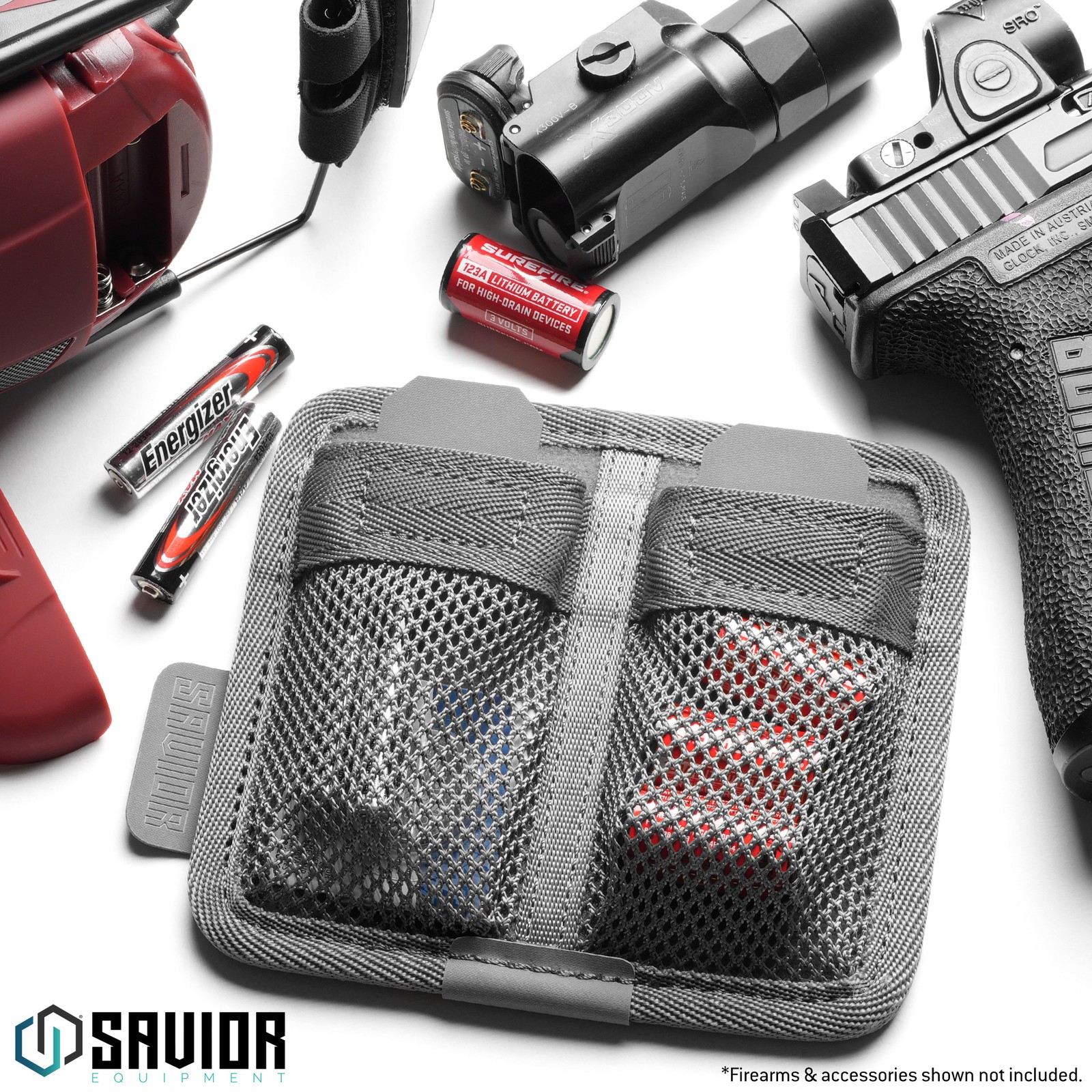 [MESH POCKET] Tactical Battery Pouch For Pistol Flashlight/Night-Vision/Ear Muff